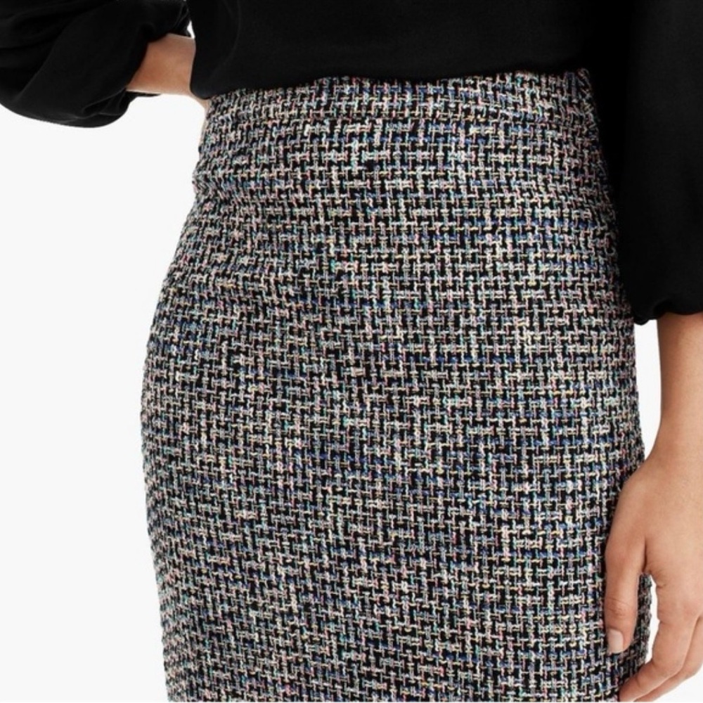 J. Crew No 2 Multicolor Metallic Tweed Pencil Skirt